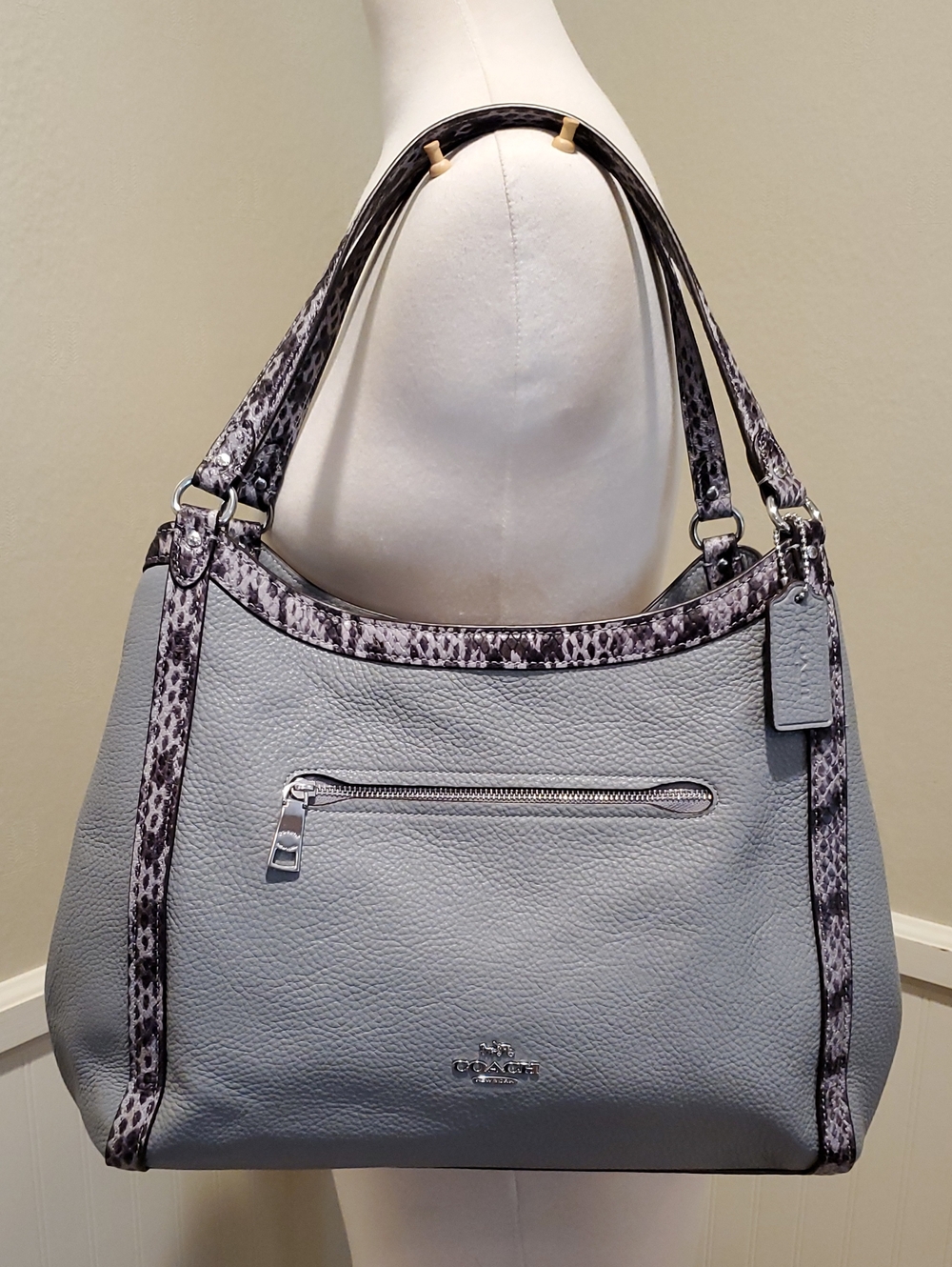 Like NEW Coach Exotic Kristy Shoulder Bag Steel Blue